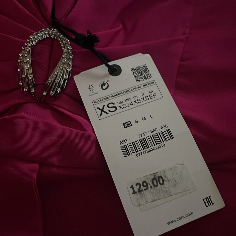 NWT $129 Zara bustier top small fuchsia LIMITED EDITION SIZE XS 7747/660 - Picture 13 of 17